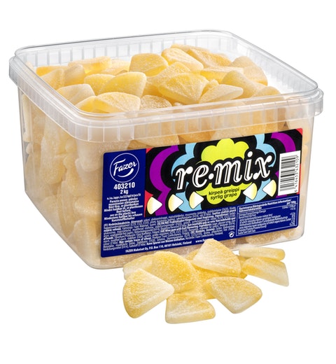 Fazer Remix Grapefruit Wine Gummy 2kg Box of Colorful Candy - Soposopo