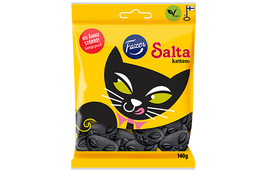 Fazer Salta Katten Licorice 140g Classic Black Cat Candy - Soposopo