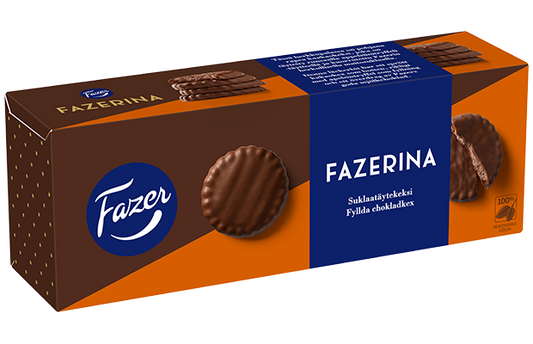 Fazer Fazerina chocolate Biscuits 1 Box of 142g - Soposopo