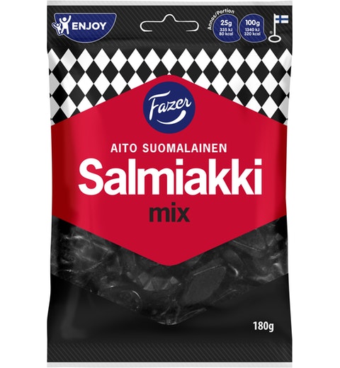 Fazer Salmiakki Mix Liquorice 1 Pack of 180g - Soposopo