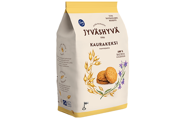 Fazer Jyvashyva Kaurakeksi 100% oat Biscuits 1 Pack of 350g - Soposopo