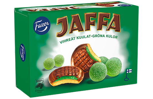 Fazer Jaffa Green jellies Gummy 1 Box of 300g - Soposopo