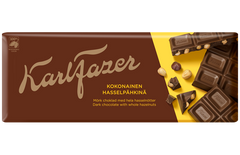 Fazer Karl Fazer Dark Whole Hazelnuts Chocolate 1 bar of 200g - Soposopo