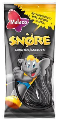 Malaco Snack Liquid Strip Candy 94g Licorice and Peach Flavors - Soposopo