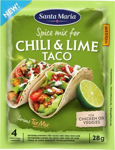 Santa Maria 28G Chili & Lime Taco Spice Mix - Soposopo